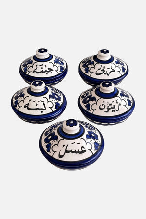 Fyrouzi Handmade Ceramic Breakfast Bowls Blue And White Floral|1036