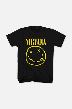 MUSIC MERCH II Nirvana Unisex T-Shirt: Yellow Happy Face|1177