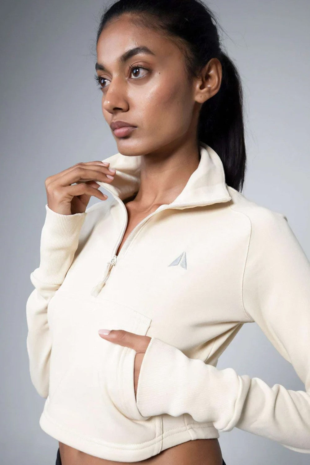 AORA MIHO  HALF ZIP SWEATER|1290