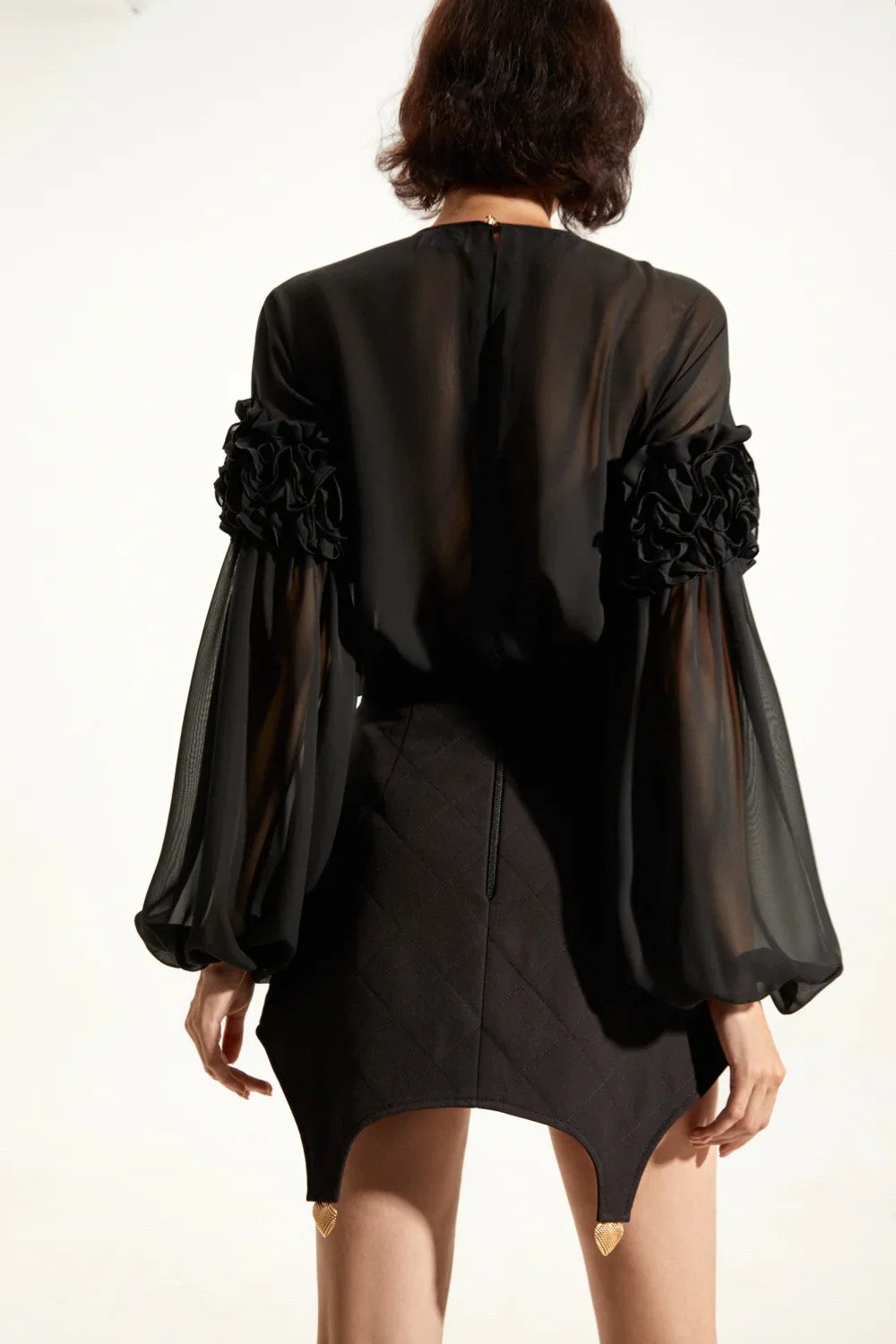 BONNIE KATE GURANDA BLACK MINI SKIRT W/GOLDEN STUDS|471