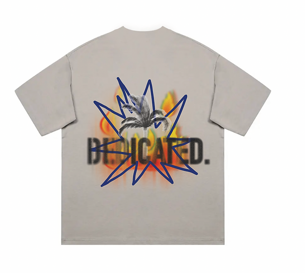 DEDICATED FIRE PALM GREY T SHIRT|354