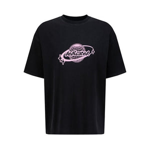 DEDICATED OVERSIZED GLOBE BLACK/PINK T SHIRT|350
